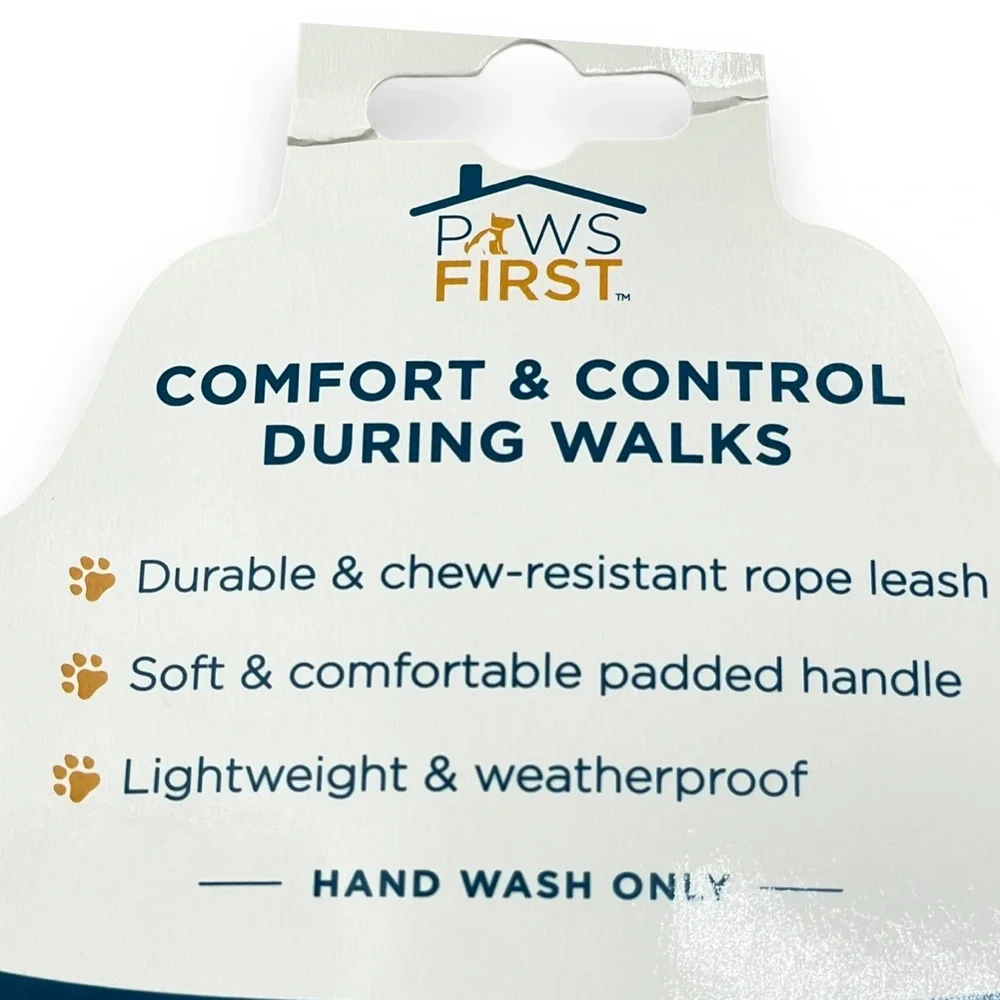 Paws First Brand New Double Dog Rope Leash Tangle Free 360 Degree Swivel 4.75 FT